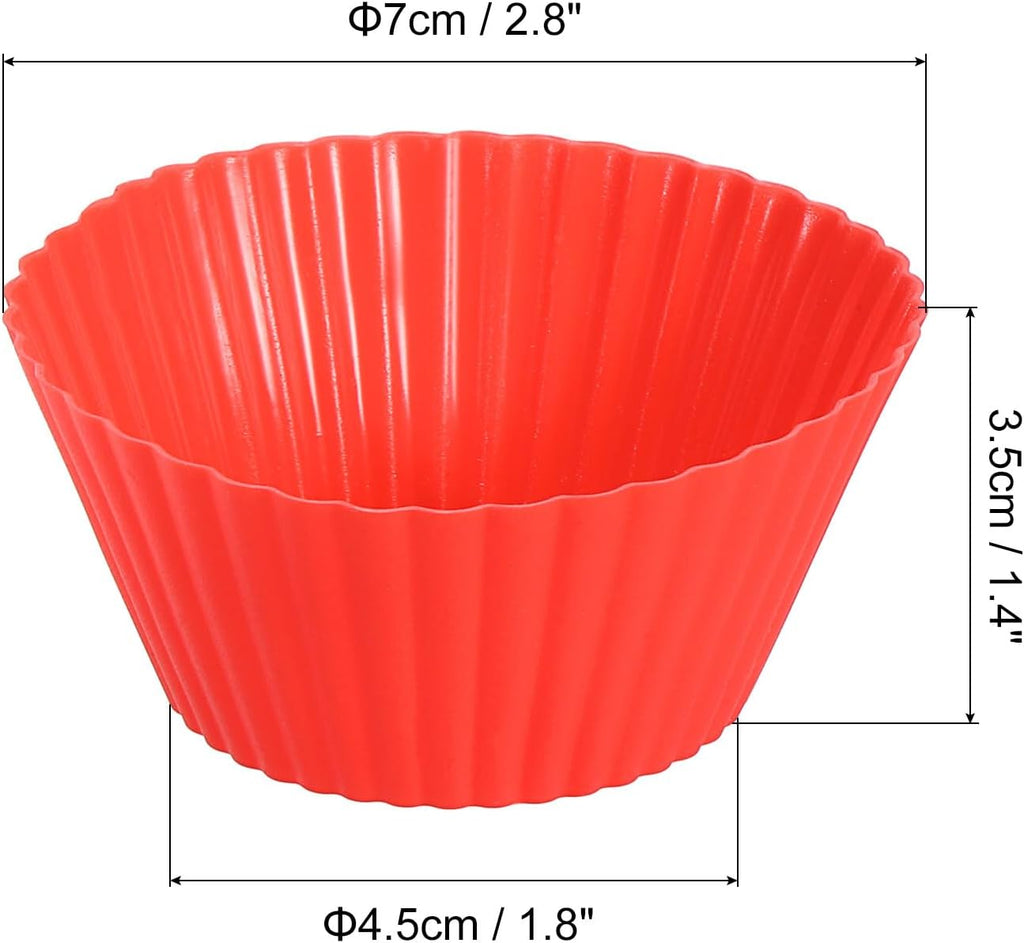 uxcell 36Pcs Silicone Cupcake Liners, Non-Stick Baking Cups, for Cooking Eggs, Baking Muffins and Make a Cake(Red)