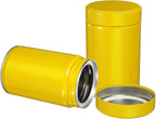 uxcell 2Pcs Round Tea Canisters, 5" x 3" Airtight Metal Tea Containers for Loose Tea, Coffee Beans, Spices - Durable, Compact, and Stylish Storage Tea Tin (Yellow)