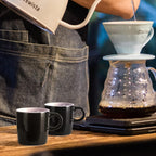 homEdge Mini Procelain Espresso Cup, 4 Ounces / 120 ml Tiny Ceramic Coffee Mugs Demitasse for Espresso, Tea- Set of 6, Black