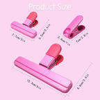 11 Pack Chip Clips Food Bag Clips for Food Packages Chips Storage Bags Heavy Duty Snack Kitchen Potato (3 Large, 6 Small & 2 Round, Black Pink)