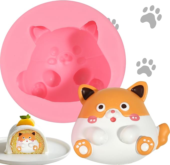 1Pcs Cute Puppy Candy Fondant Mold, Animal Dog Cake Decoration Fondant Molds, for Kitchen Baking Bread Chocolate Cupcake Toppers Jelly Resin Craft Clay Bath Ball Reusable