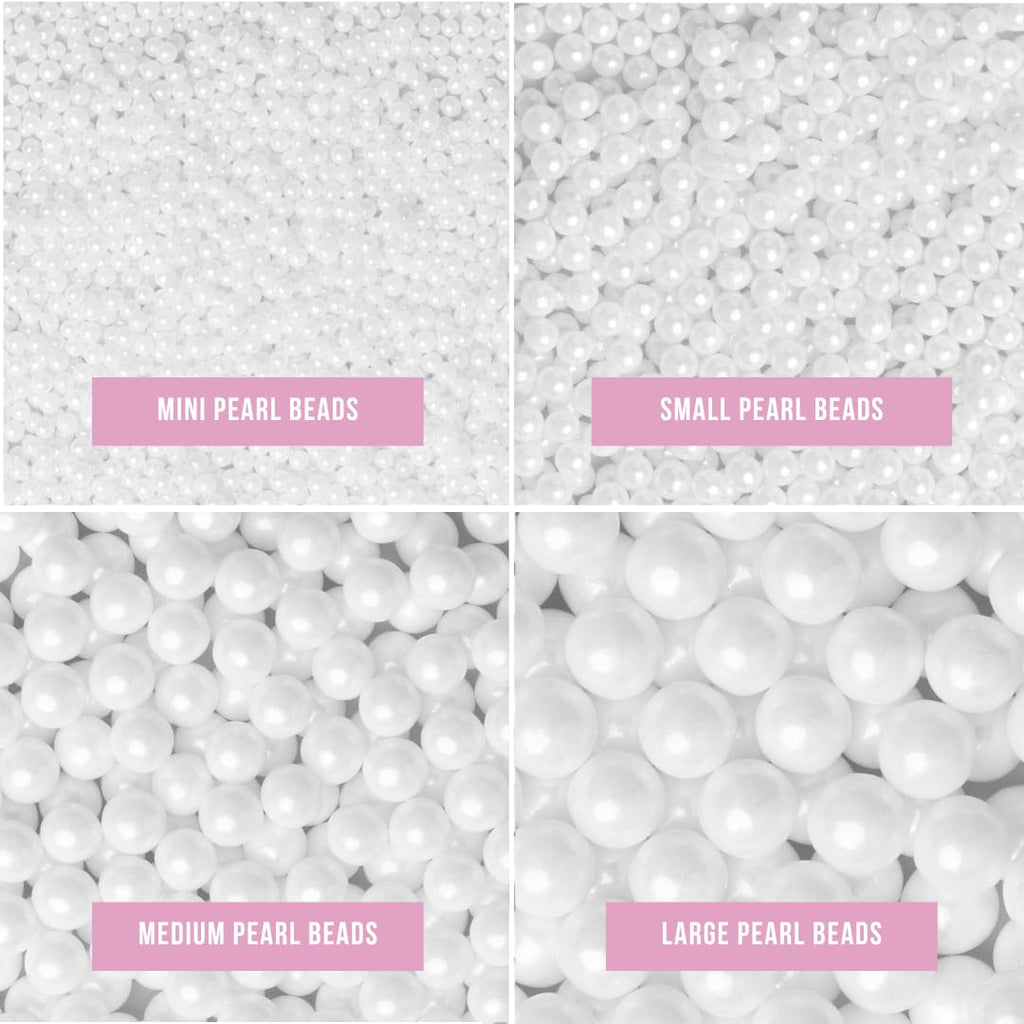 Sweets Indeed Sprinkles, White Sugar Pearl 4 Pack, 8.46 ounces, Edible Sprinkle Mix, Perfect for Cake Decorations, Baking, Ice Cream, Cookies, Cupcake Topper