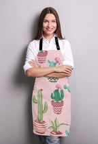 Cactus Bib Apron with Adjustable Neck for Men Women,Suitable for Home Kitchen Cooking Waitress Chef Grill Bistro Baking Apron