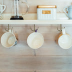 Anchor Shape Zinc Alloy Double Prong Ceiling Hooks, 4-Pack Under Shelf Coat Hooks Hanging Towel Robe Clothes Cap Bathroom Kitchen Cabinet Garage Use (Bronze)