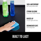 GORILLA GRIP Waterproof Silicone Under Sink Mat with Raised Lip for Kitchen and Bathroom, Cabinet Shelf Liner Stay in Place Mats Dishwasher Safe Drawer Liner, Organizer Tray, 15 x 22 in, Black