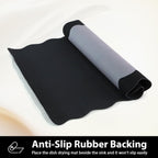 Scalloped Coffee Bar Mat for Countertop, Cute Dish Drying Mats for Kitchen Counter, Diatomite Absorbent Mat for Coffee Station, Kitchen Aesthetic Decor (12"x19", Black)