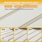 Stone Drying Mat for Kitchen Counter, 24"×16" Collapsible Diatomaceous Earth Dish Drying Mats, Fast Absorbent, Large Quick-drying Draining Mat for Dishes Cookware Cups Bathroom Any Countertop