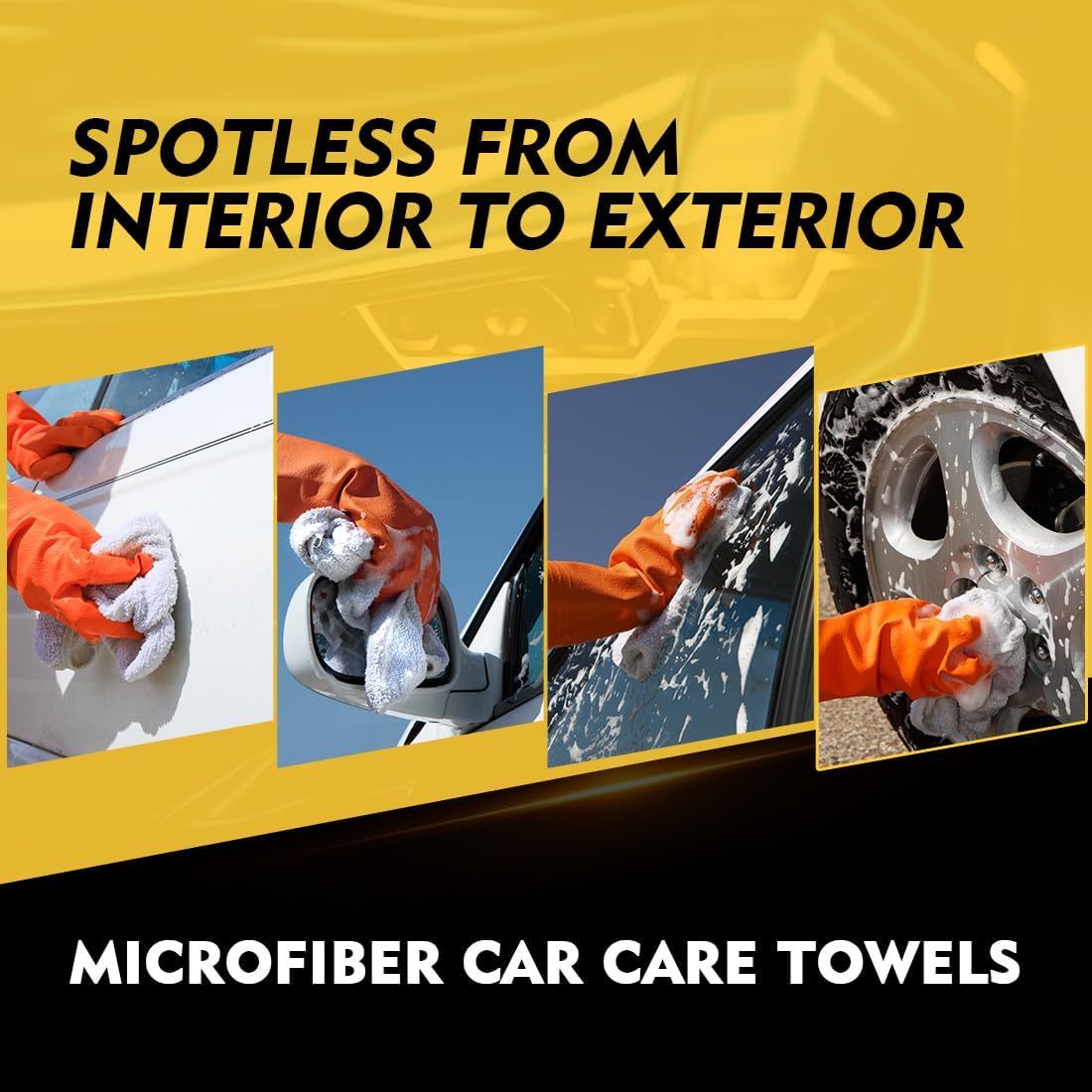 HOMEXCEL White Microfiber Cleaning Cloth 50 Pack, 12.5 x 12.5 inch Microfiber Towels for Cars, Ultra Absorbent Car Washing Cloth, Lint Free Streak Free Cleaning Rags for Car, Kitchen, and Window