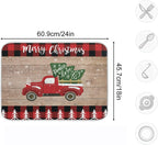 Christmas Dish Drying Mat 18 x 24 Inch with Hanging Loop High Absorbent Reversible Microfiber Red Truck Buffalo Check Plaid Dish Mat Dish Drying Pad Dish Rack Pad Drainer Mat Counter Mat