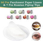 Springform Pan, Stainless Steel Springform Cake Pan, Leakproof & Nonstick Cheesecake Pan, 4" 7" 9" Round Cake Molds with 50 Pcs Paper Liners and 7 Pcs Piping Tips