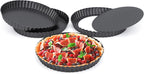 Beasea Tart Pan 8 Inch, 4pcs Mini Small Tart Pans with Removable Bottom Nonstick Carbon Steel Quiche Pie Pans for Oven Baking