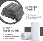 Avalon Towels Microfiber Cleaning Cloths (Value Pack of 36) Size 16" x 16", Highly Absorbent Cleaning Rags, Lint Free Cleaning Towels, Reusable and Washable, Microfiber Towels for Cars (Grey)