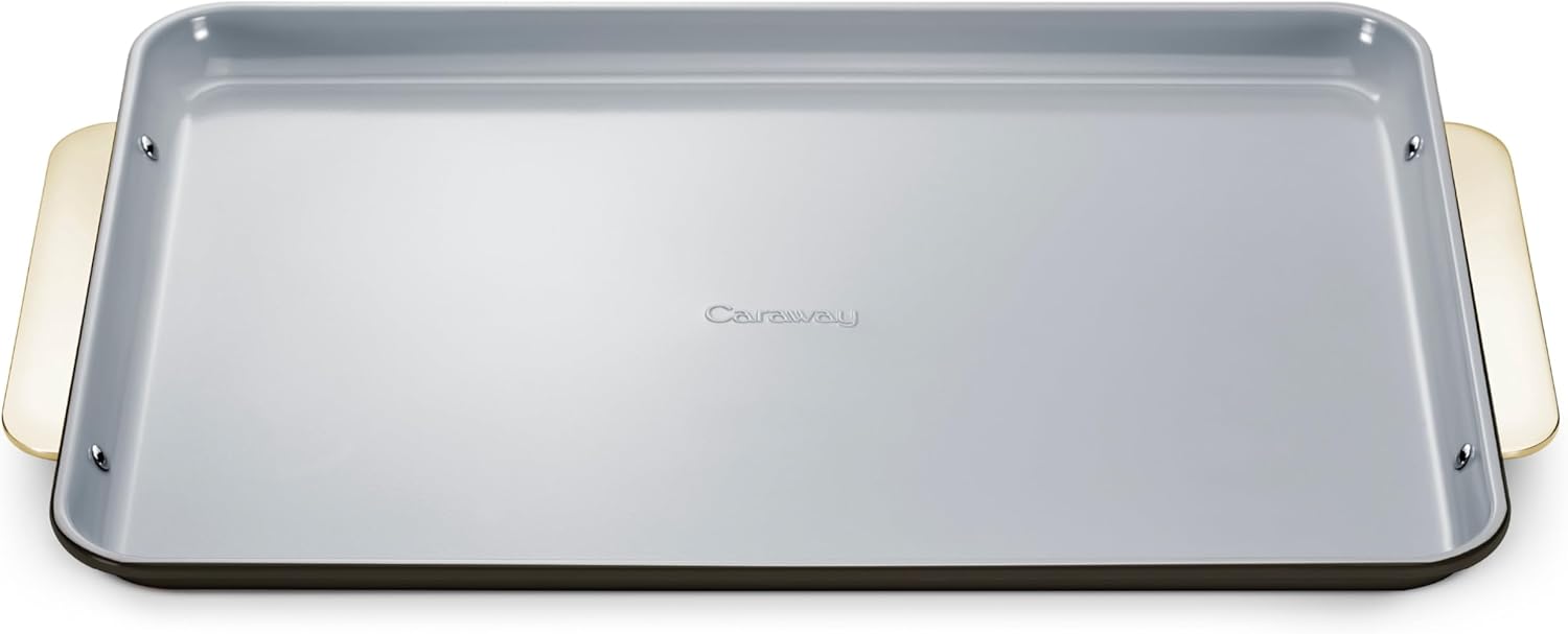 Caraway Non-Stick Ceramic Baking Sheet - Naturally Slick Ceramic Coating - Non-Toxic, PTFE & PFOA Free - Perfect for Baking, Roasting, and More - Large (18" x 13") - Black