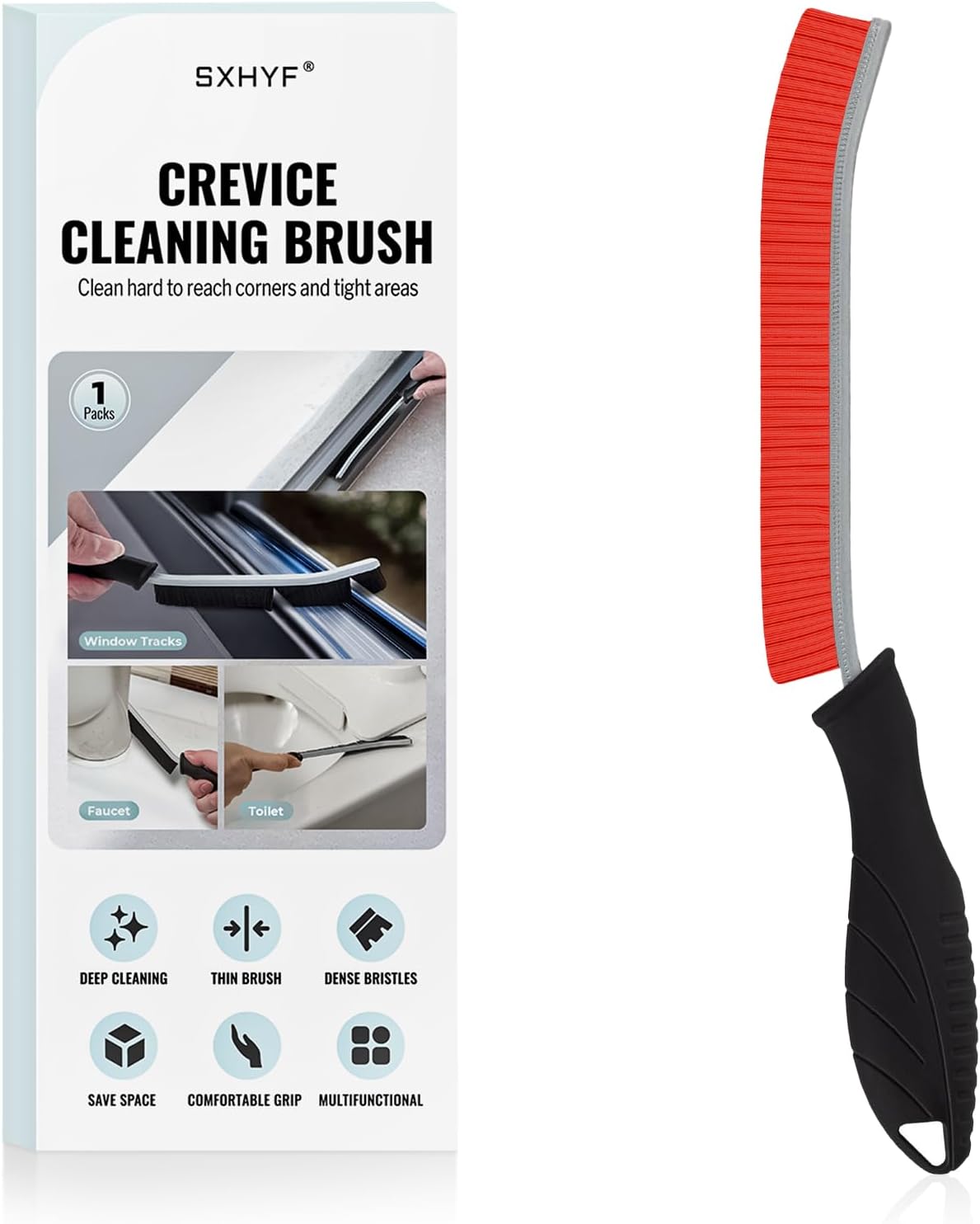 SXhyf Cleaning Brush - Hard Bristle Crevice Cleaning Brush, Multifunctional Gap Scrub Brush, Kitchen Essentials, Bathroom Cleaner Tools for Household Use, Home, Window, Toilet, Stove