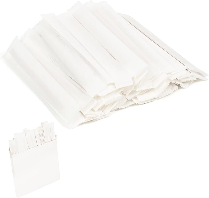 ANTETOK Wooden Coffee Stirrers - Coffee Stir Sticks 5.5 Inch,100pcs Individually Wrapped Disposable Swizzle Sticks,Swizzle Drink Sticks for Coffee,Tea,Cocktail and Hot Chocolate