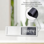 KitchenTour Dishwasher Magnet Clean Dirty Sign, Strong Magnet Clean Dirty Sign for Dishwasher, Farmhouse Wood Design Non-Scratch Dish Washer Indicator Kitchen Decor, Silver