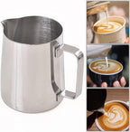 homEdge Espresso Steaming Pitchers 12 OZ / 350ml, Stainless Steel Frothing Pitcher with Measurement Scale