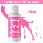 Oil Based Food Coloring for Chocolate - 50ml Pink Upgraded Edible Oil Based Food Dye for Cake Decorating, Baking, Candy Melts, Cookie, Icing Frosting, Fondant, Meringues - 1.69 Fl.Oz Bottles