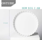 ONTUBE Pie Pans 11 Inches Ceramic Quiche Pans, Round Pie Tins for Baking,Oven Safe, Set of 2 (White)