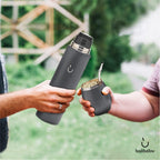 BALIBETOV Complete Yerba Mate Set - Modern Mate Gourd, Thermal Flask, Bombilla and Cleaning Brush Included - All Premium Quality 304 18/8 Stainless Steel (Gray)