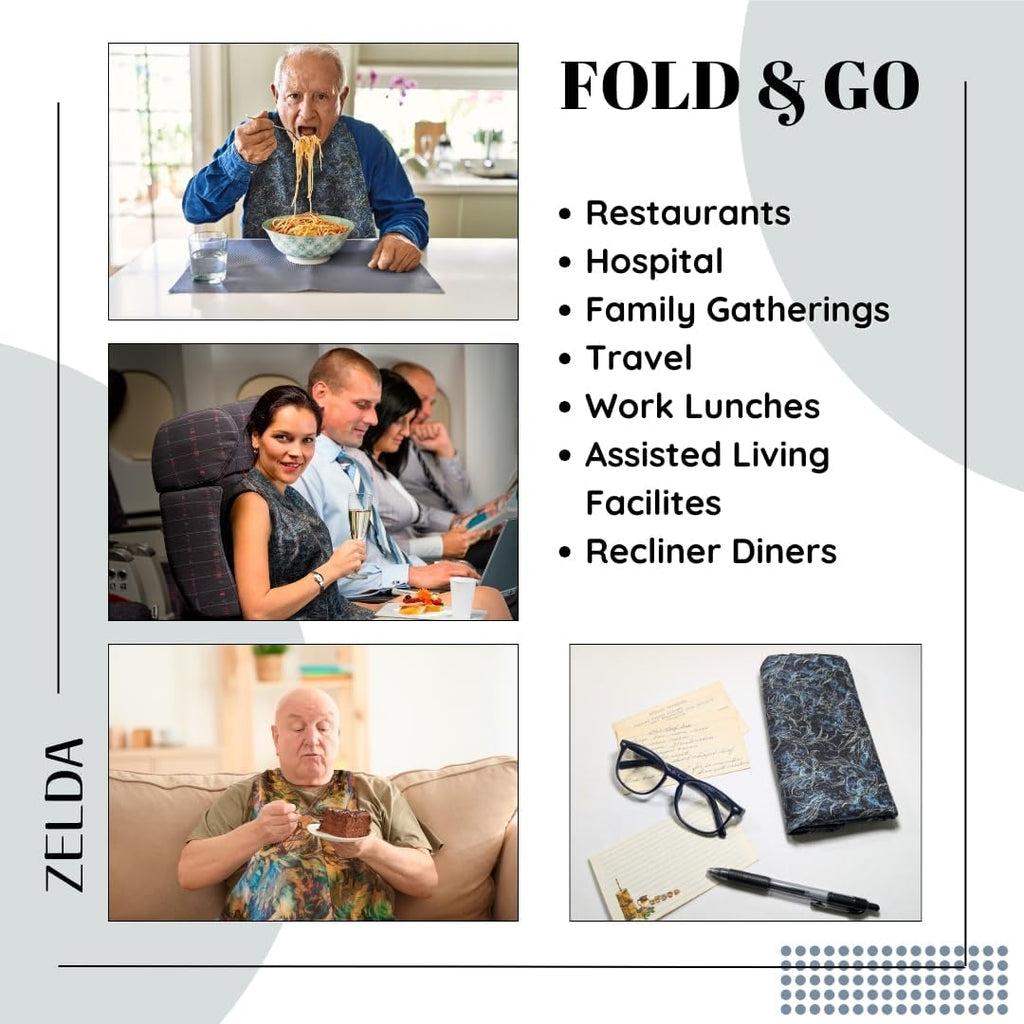 Adult Bib Scarf - Dignified Alternative to Bibs | Washable and Reusable Clothing Protectors for Eating