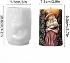 Witch Cylinder Silicone Candle Mold for Candle Making,Pillar Casting Silicone Molds for Resin Casting,Scented Candle, Soap,Silicone Molds for Home Decor,Resin Craft Gifts (C)