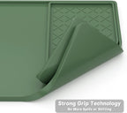 Rnivvi Silicone Coffee Mat, 16" x 24" Waterproof Raised Edge Coffee Bar Mats for Espresso Machine Station Accessories, Heat Resistant Detachable Dish Drying Pad for Kitchen Counter, Dish Rack, Green