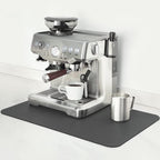 Mimore Coffee Mat - 18x24 Inch Grey Countertop Mat - Absorbent, Hides Stains, Rubber Backed - Dish Drying Mat Fits Under Coffee Maker or Espresso Machine (Compatible with Ninja Luxe Cafe)