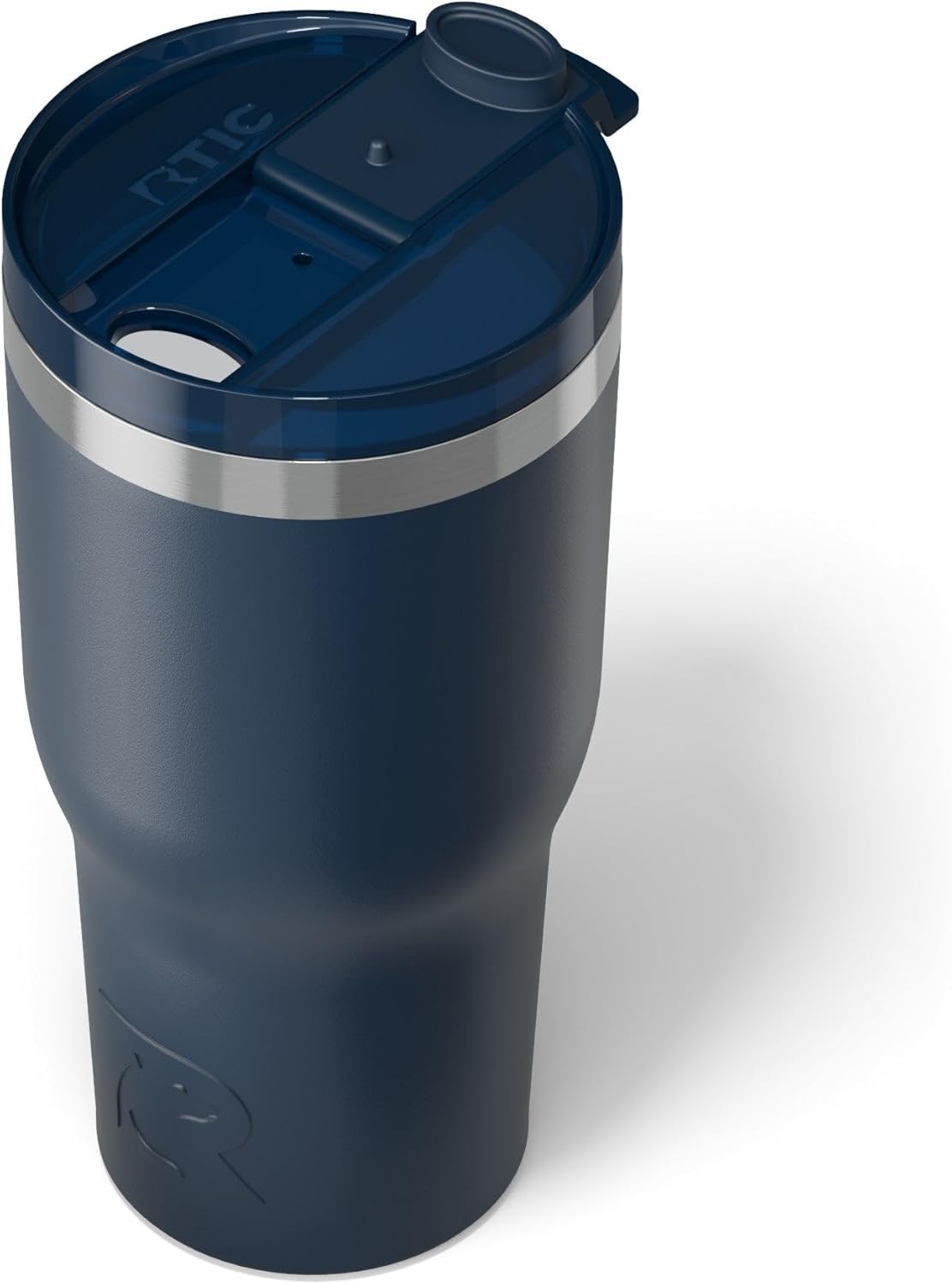 RTIC 30oz Essential Tumbler with Lid, Insulated, Stainless Steel, Metal, Double Wall Vacuum-Insulation, Ceramic Lined, Travel Cup for Iced Coffee, Tea, Hot and Cold Drink, Navy