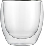 Restaurantware-Forma Professional 8.5 Ounce Double Wall Coffee Cups, 2 Insulated Latte Glasses - Dishwashable, Reusable, Clear Glass Beverage Cups, Freezable, For Hot Or Cold Beverages