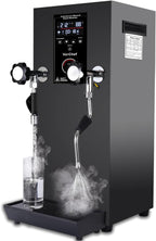 Commercial Milk Frother, 2500W 110V Automatic Steam Boiling Water Machine Electric Steam Milk Frothing Machine Espresso Coffee Milk Foam Machine Steamer with LED Display for Coffee Tea Shop