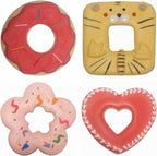 Large Size Donut Design Cookie Cutters Set of 4 pcs, Stainless Steel 4 Shapes Cream-filled Doughnut Fondant Cutter Molds Baking DIY (Round + Square + Heart + Flower)