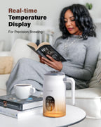 4-in-1 Electric Milk Frother and Steamer with Auto Temperature Control, Warm & Cold Foam Maker, Fast Frother for Coffee, Latte, Hot Chocolate, Cappuccino, Macchiato, White