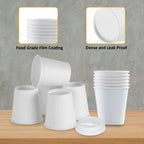 Smygoods White Disposable Paper Coffee Cups with Lids (4 OZ, 25 Count) For Hot Beverages, Tea, Espresso, Cocoa - To Go Drink Containers, Café & Office
