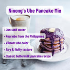 Ninong's Dessert Lab Ube Pancake Mix, Ube Flavored Buttermilk Pancake Mix with Real Ube, Makes Ube Cakes, Waffles, Crepes and more, Just Add Water (2 Pounds)