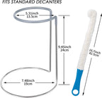 Wine Decanter Drying Stand with Rubber Coated Top to Prevent Scratches, Wine Decanter Drying Rack for Standard and Large Wine Decanters, Wine Decanter NOT Included, (with Cleaning Brush)