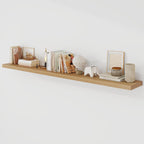 72 Inch Floating Shelves, 9.3" Deep Floating Shelf Wall Mounted, 72" Wall Shelves, Rustic Deep Bookshelf, Large Display Shelves & Storage Shelves for Bedroom, Living Room, Light Brown, Set of 1