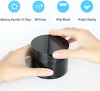 Black Glass Smell Proof Storage Jar 200ml Wide Mouth Airtight UV Protection Container for Spice Coffee