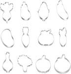 12pcs Vegetable Cookie Cutters set, Stainless Steel Fondant Cutters Set Pastry Biscuit Baking Clay DIY tools,By MrCookie