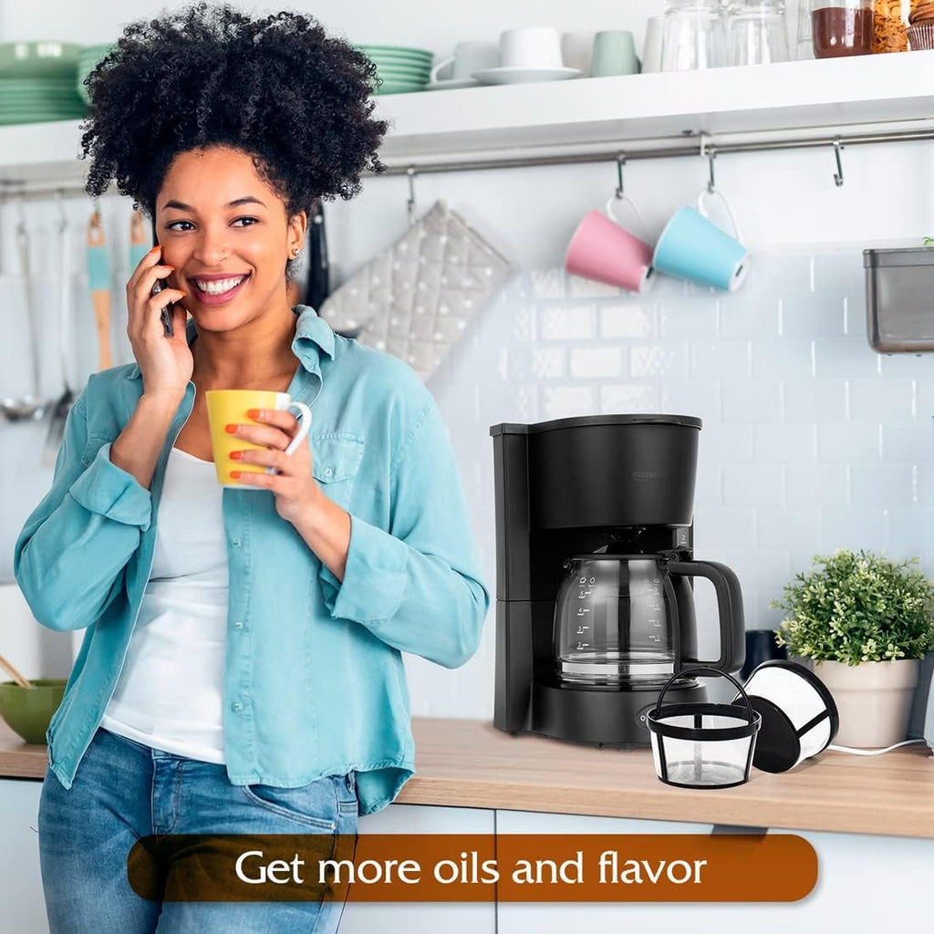 Replacement 4 Packs Reusable Coffee Filters For Mr. Coffee 4-5 Cup Drip Coffeemakers-Nylon Mesh With Handle