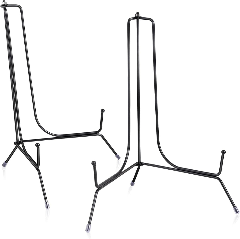 2-Pack Upgraded Anti-Slip Plate Stands for Display, 12 Inch Decorative Iron Plate Holders, Easel, Frame, Book, Card, Plaque, Picture Display Stands