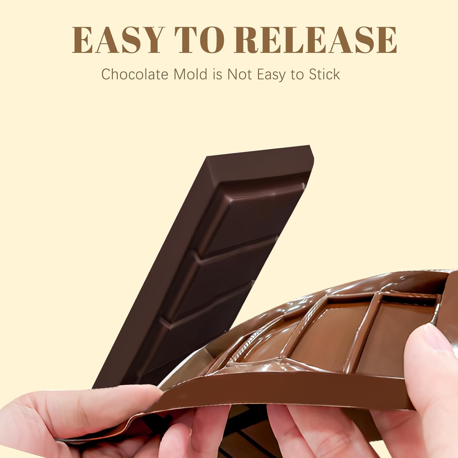 2 Pack Chocolate Bar Mold Deep for Stuffed Bar, Non-Stick Thick Chocolate Molds, Silicone Chocolate Candy Molds for Knafeh Pistachio Chocolate Bar, Candy, DIY Handmade Gifts (2 Pcs 10Snap)