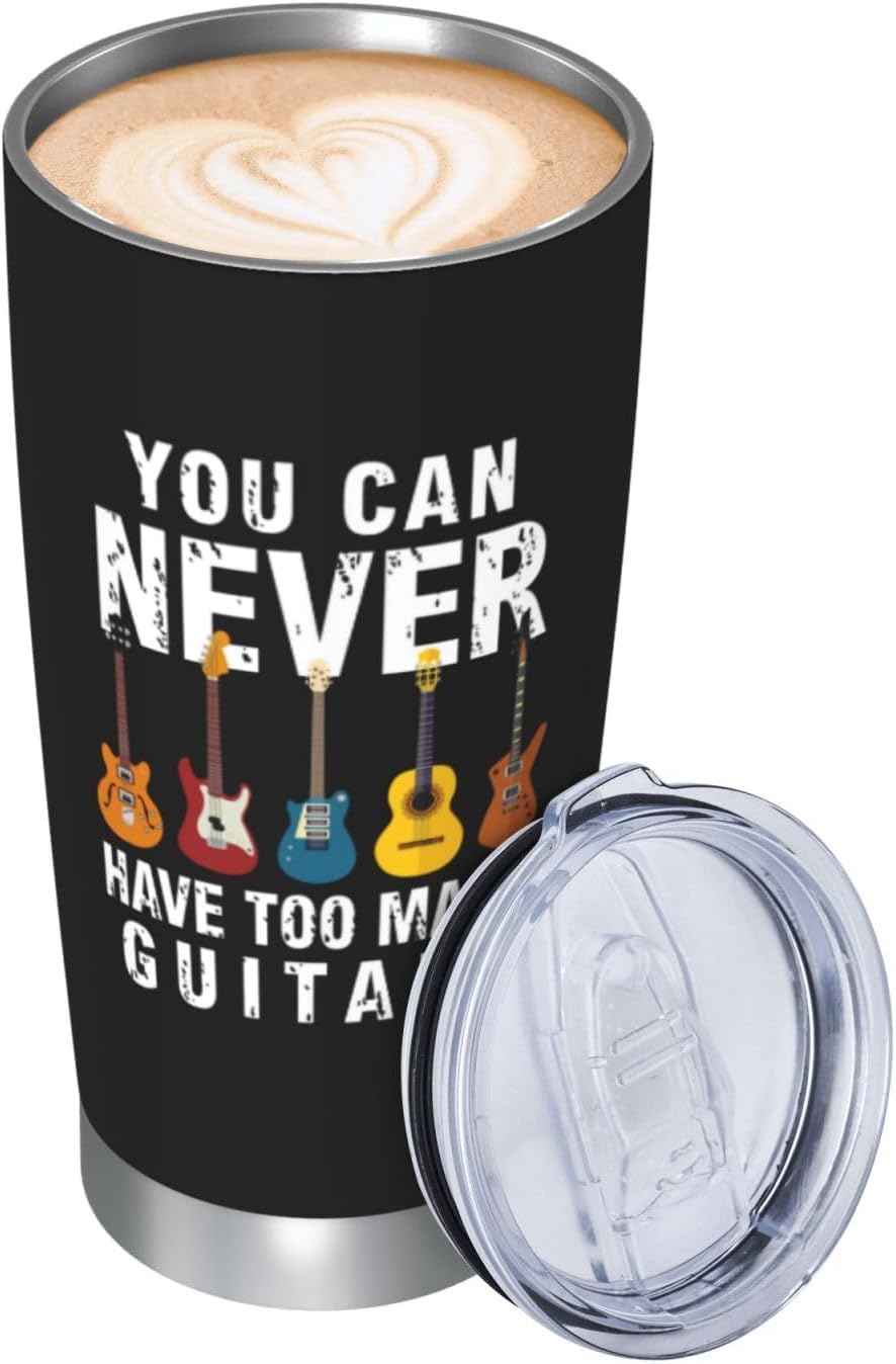 Guitar Gifts for Men Travel Coffee Mug Cups, Gift for Musicians, Gifts for Guitar Players Lovers, Guitarists 20 Oz Stainless Steel Tumbler
