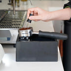 watchget Espresso Knock Box, Coffee Ground Knock Box, Dual Function Storage and Tamping Tool with Non-Slip Base, Made of Durable ABS Plastic, Perfect for Baristas and Coffee Enthusiasts, Black