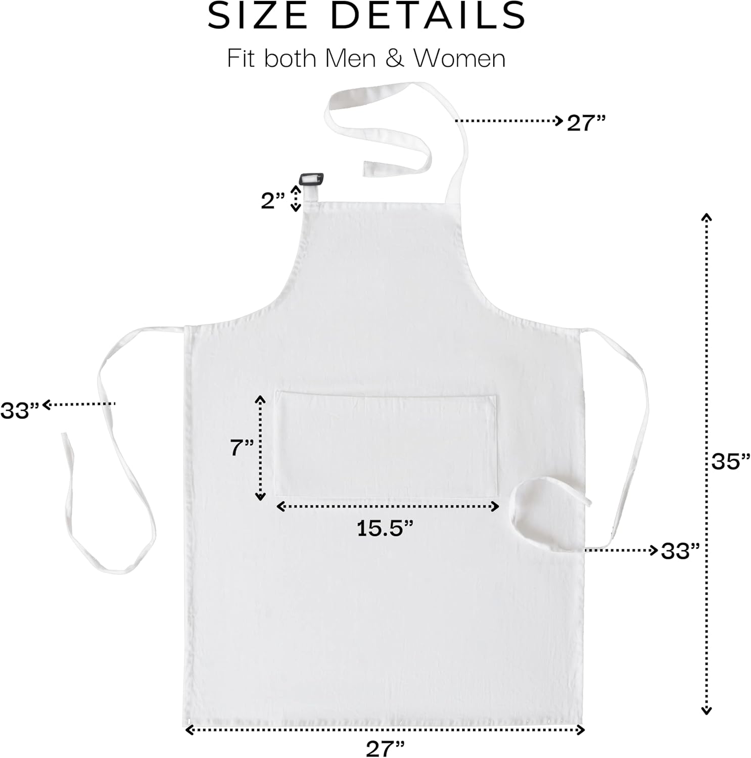 RAJRANG 100% Cotton Cooking Apron with 3 Pockets Kitchen Chef BBQ Adjustable Bib Aprons for Women Men