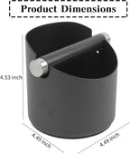 Italian Espresso Tapping Box, Stainless Steel Coffee Grinding Tapping Box, With Detachable Tapping Rod And Anti Slip Rubber Base (Black-S)