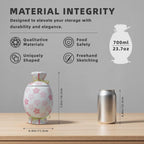 Cute Storage Jars with Airtight Lid, Funny Candy Shape Ceramic Food Container, Cookie Canister for Coffee Bean, Sugar, Tea, Spices, Cereal, Nuts, Dog Treat-700 ml / 23.7 oz(Pink Flowers)