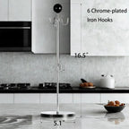 Mug Holder,6 Hooks Coffee Mug Tree for Counter,No Assembly Metal Cup Holder with Stable Acrylic Base,Mug Rack for Coffee Bar Accessories,Black