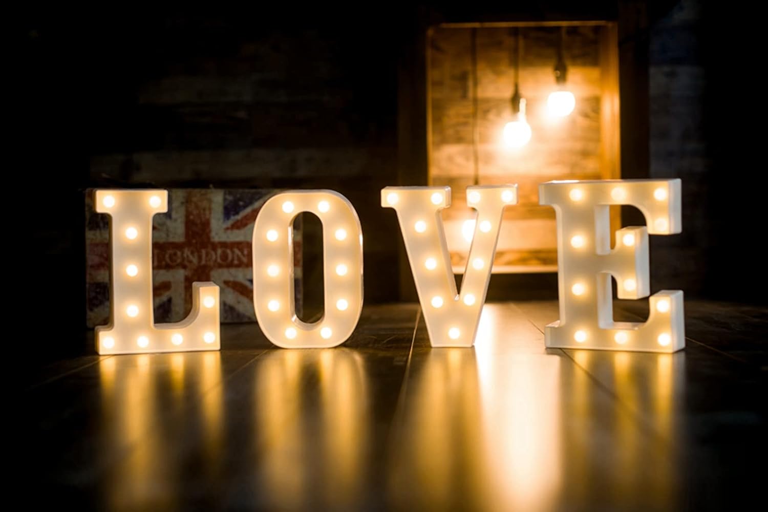 Foaky LED Letter Lights Sign Marquee Light Up Letters Sign for Night Light Wedding/Birthday Party Battery Powered Christmas Lamp Home Bar Decoration(F)