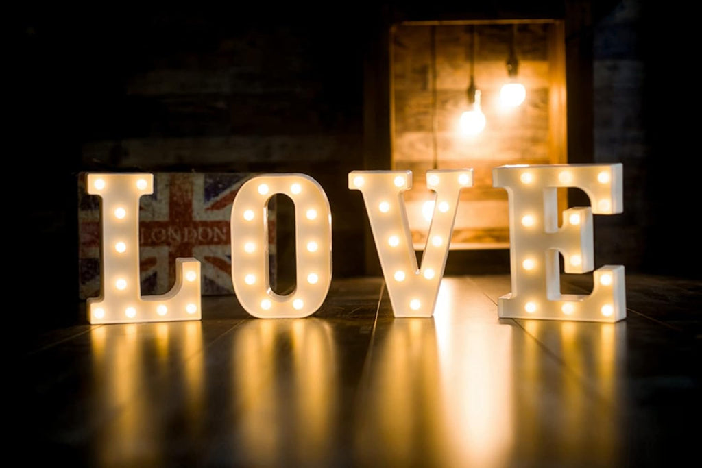 Foaky LED Letter Lights Sign Marquee Light Up Letters Sign for Night Light Wedding/Birthday Party Battery Powered Christmas Lamp Home Bar Decoration(O)